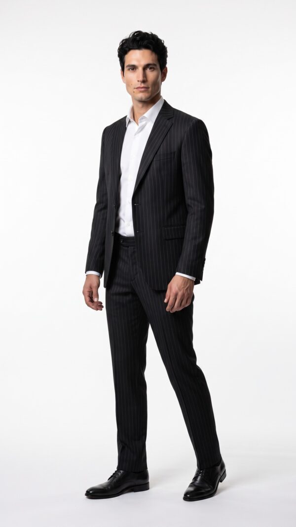 pin striped black suit for men – Varrison (5) - 0