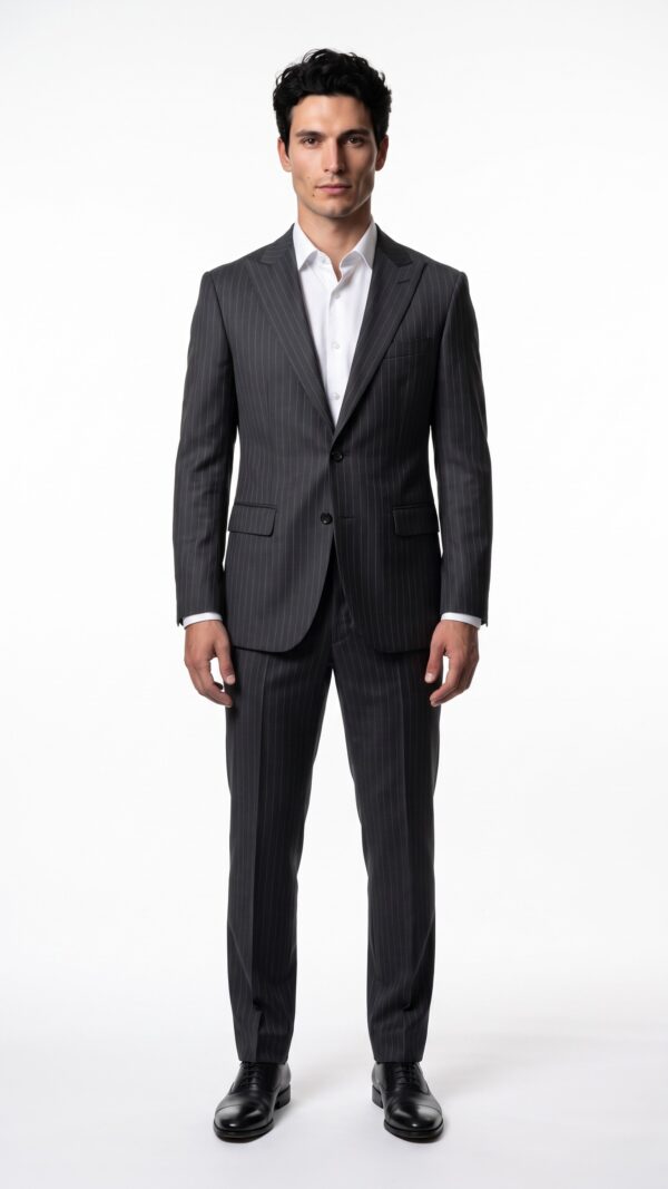 pin striped black suit for men – Varrison - 0