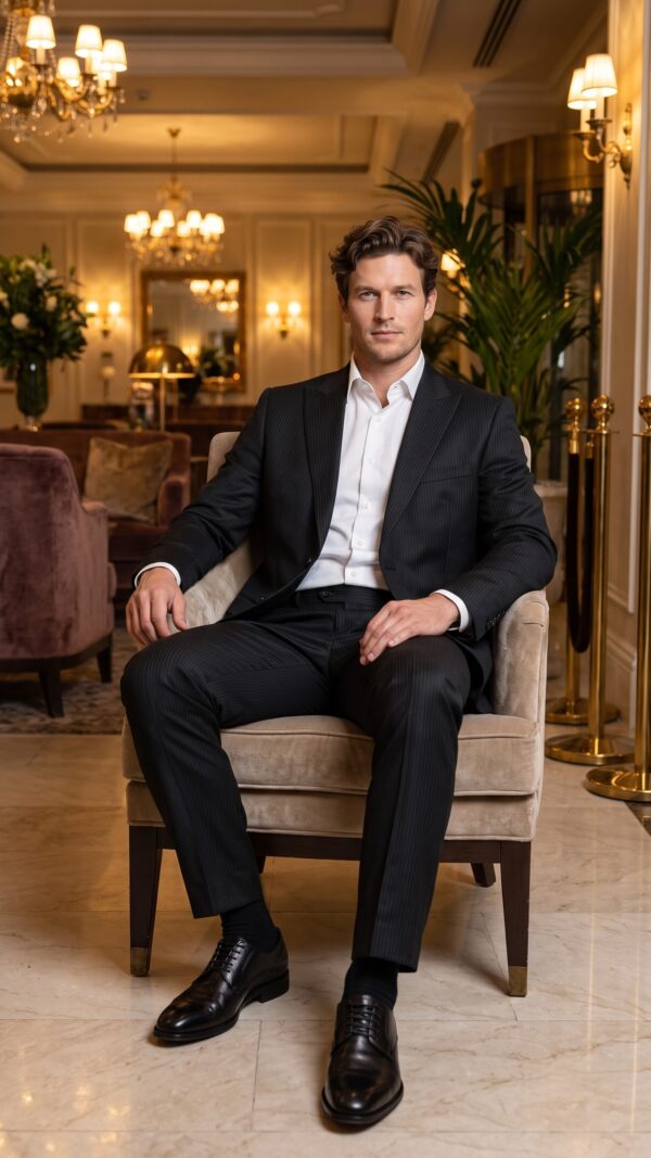 Tribeca Black Pinstripe Suit