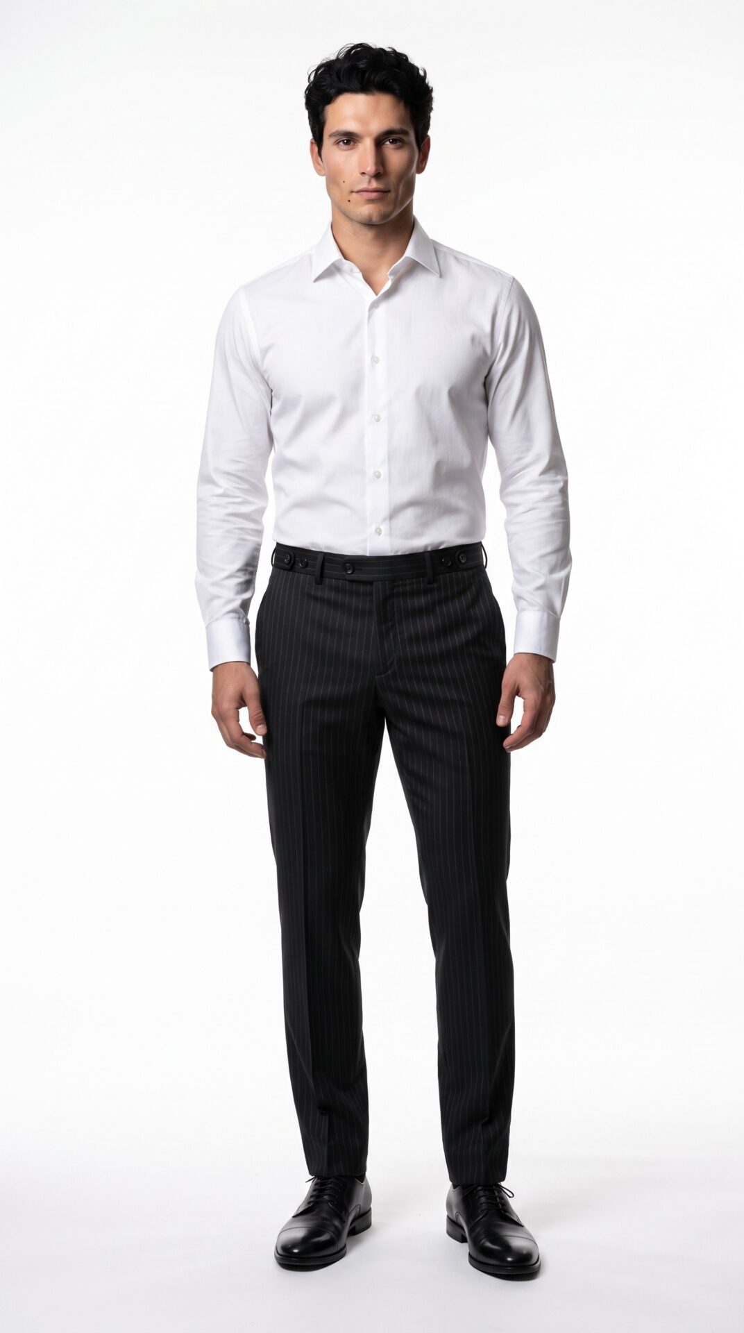 pin striped black suit trousers (1) - 6