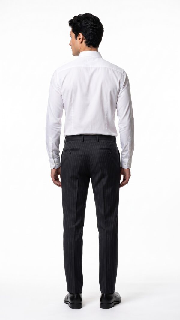 pin striped black suit trousers (2) - 5