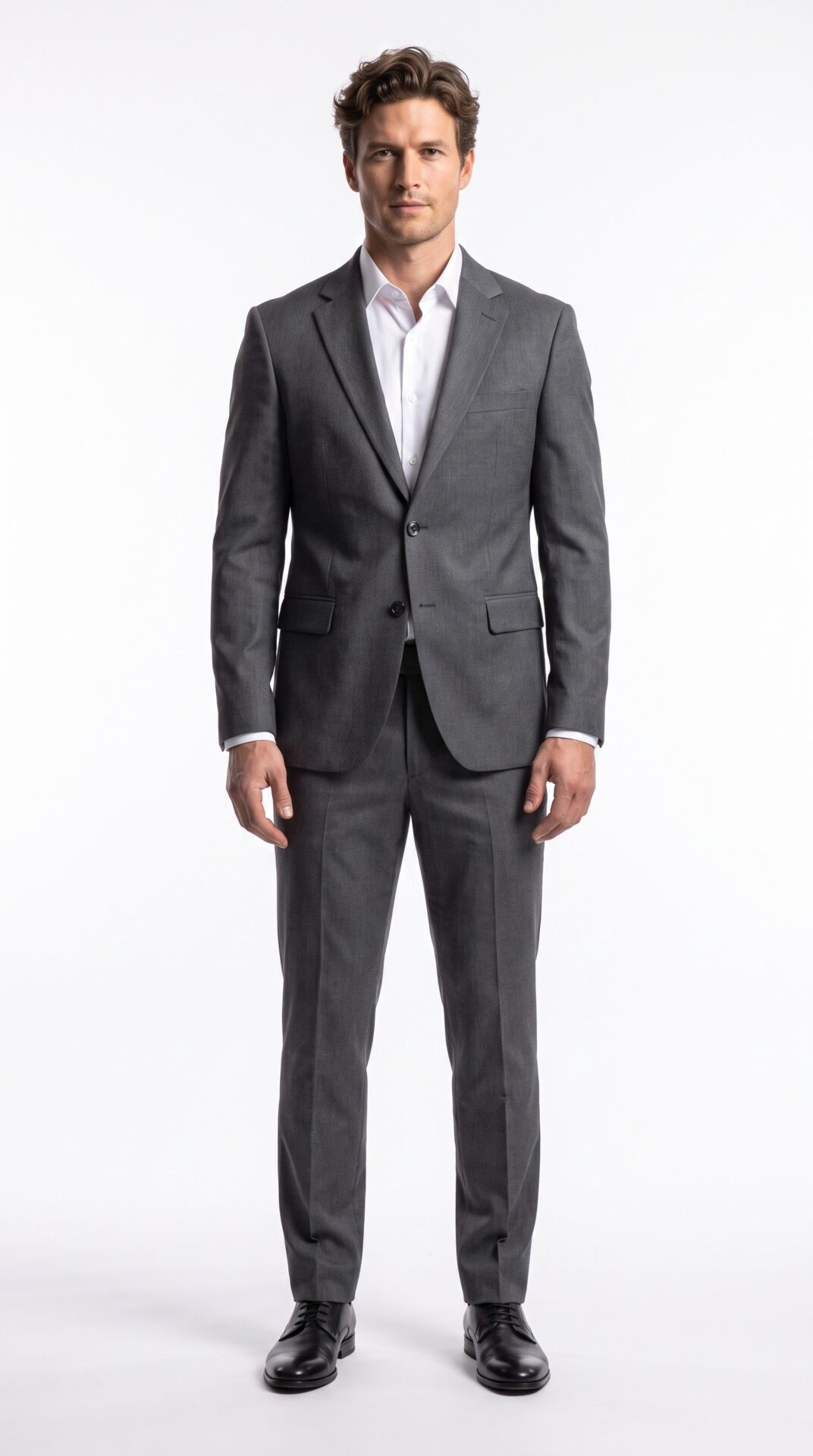 plain grey tailored fit suit for men (1) - 2