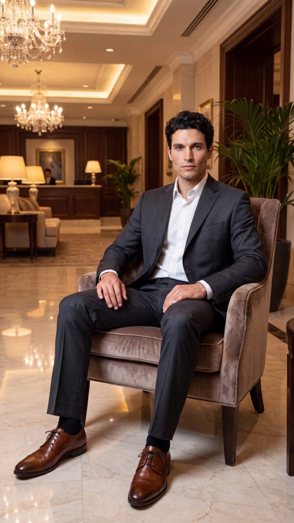 Stratford Pinstripe Black Suit