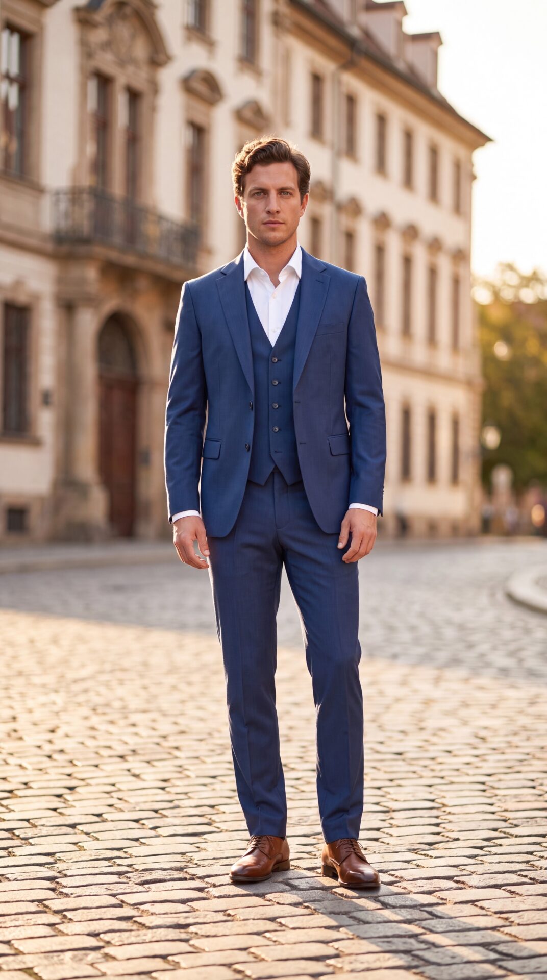 3 piece pinstripe navy blue suit for men (2) - 5