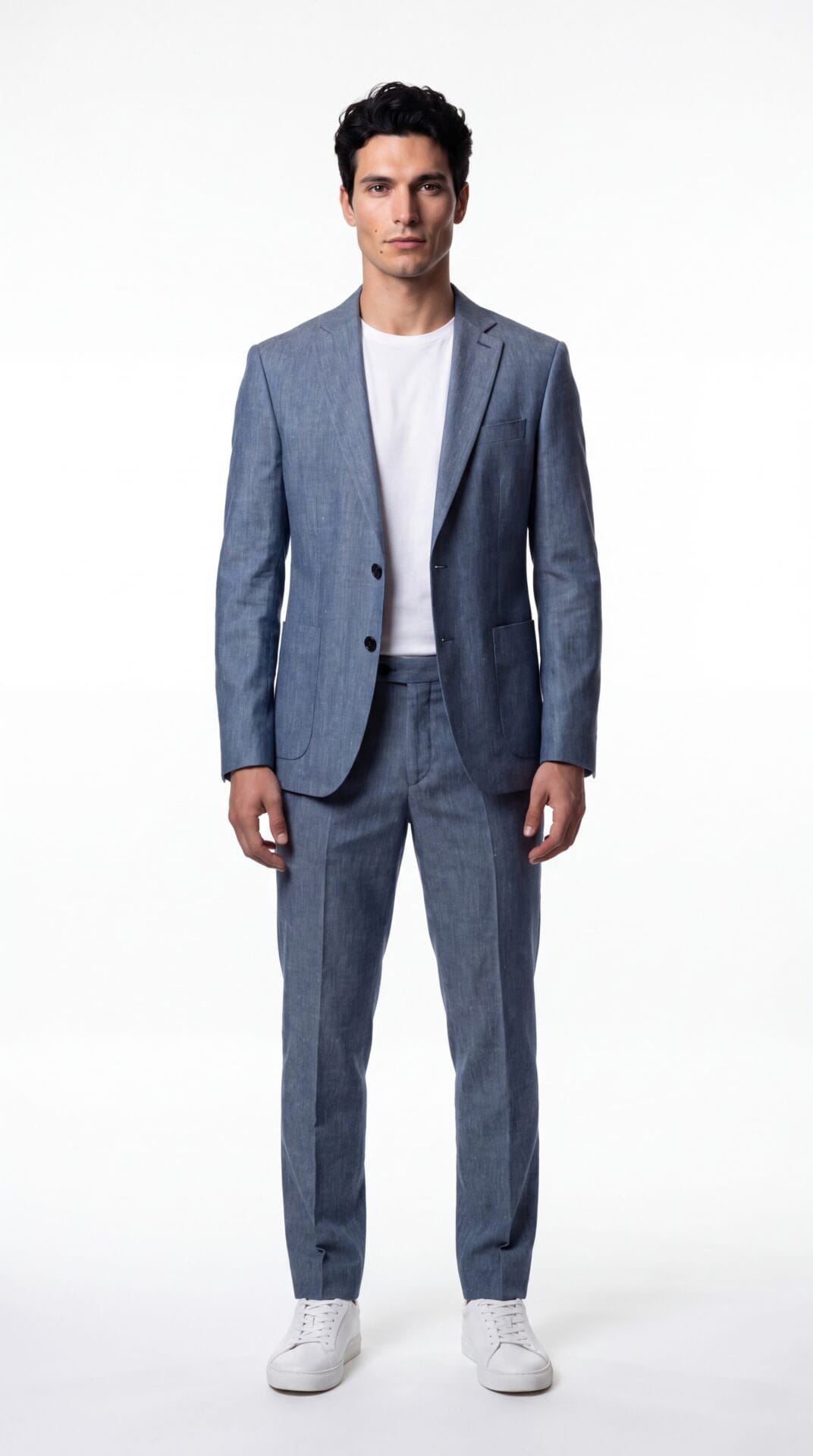 Blue Linen Men Suit (1) - 2