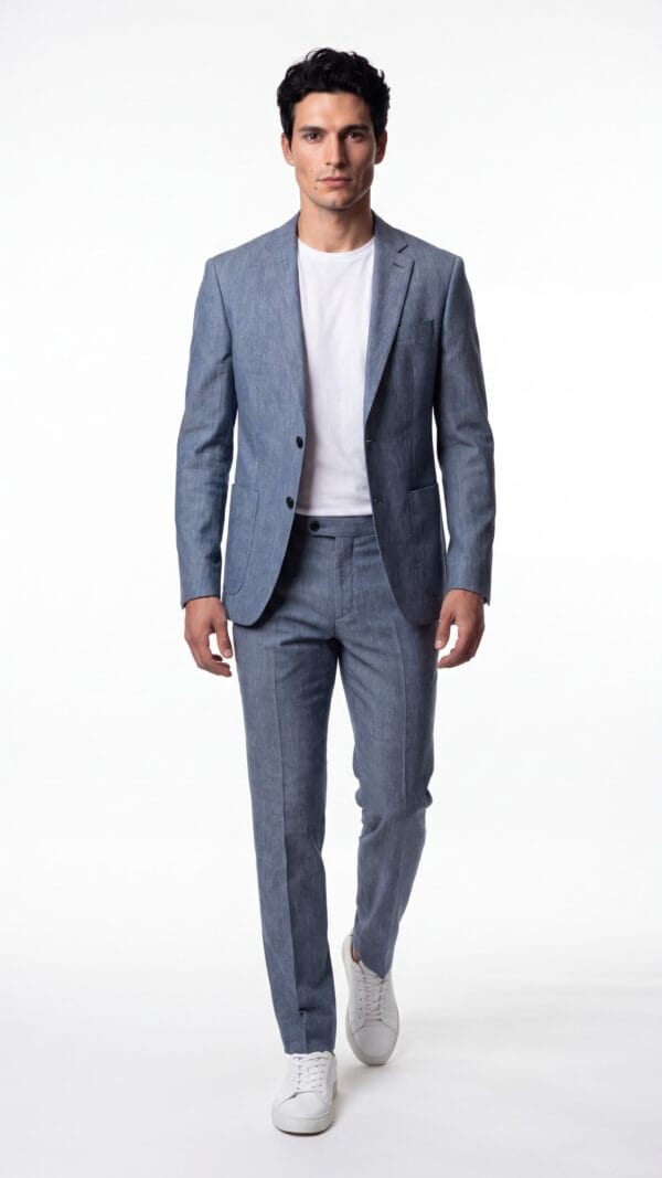 Richmond Blue Linen Suit - 1
