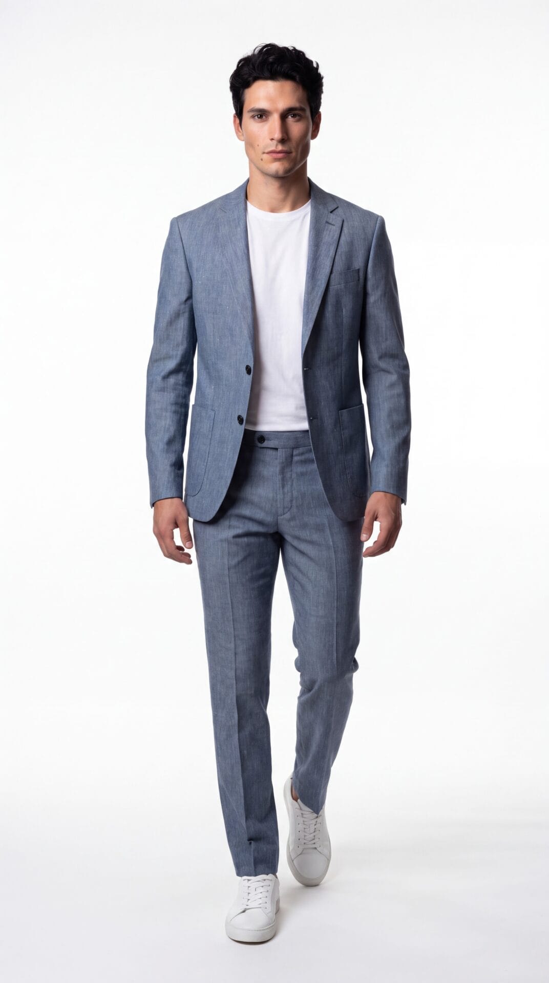 Blue Linen Men Suit (2) - 1
