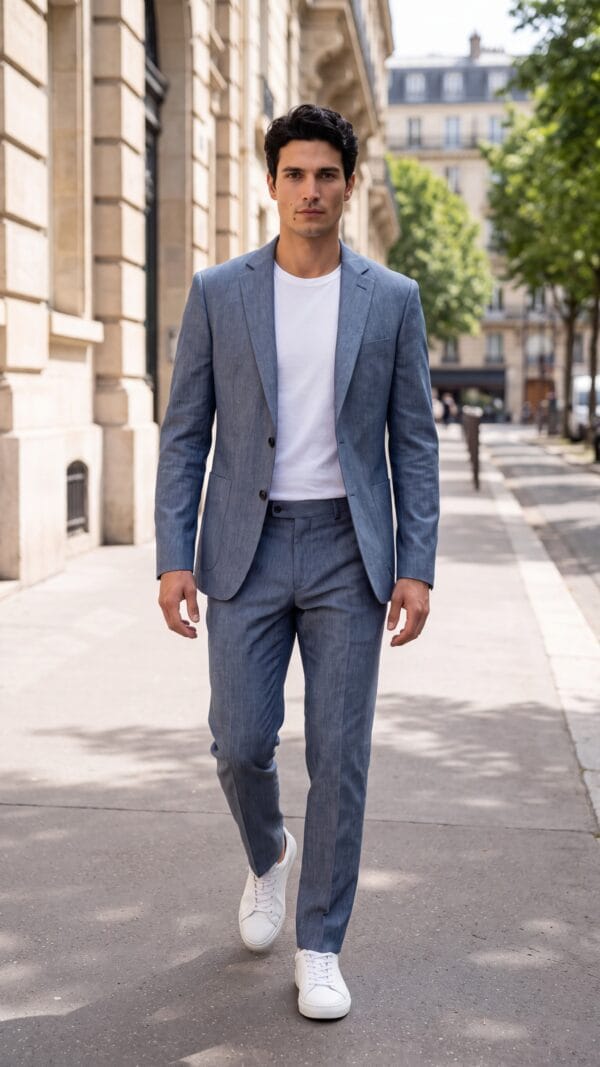 Richmond Blue Linen Suit