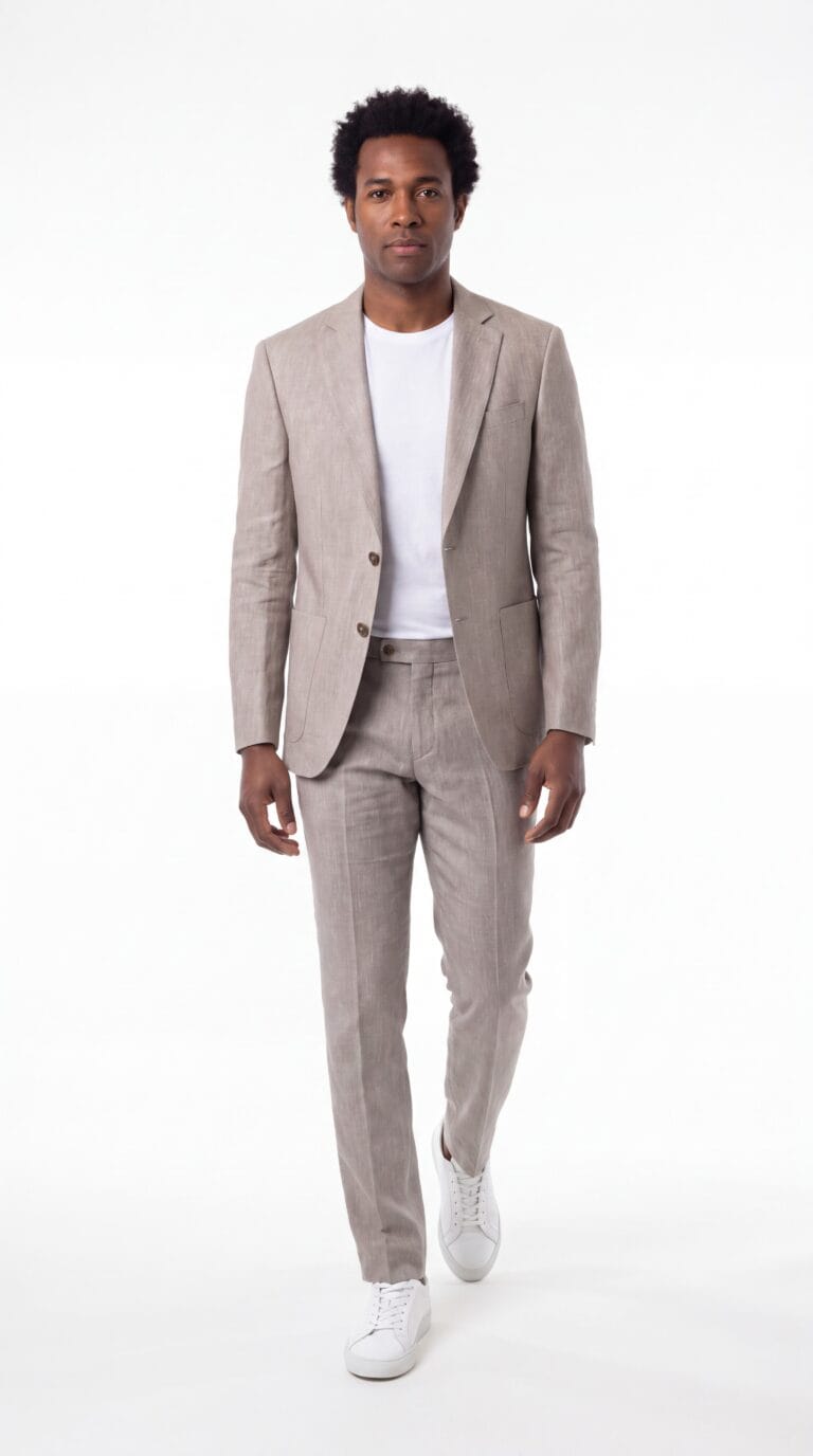 Bordeaux Cream Linen Suit