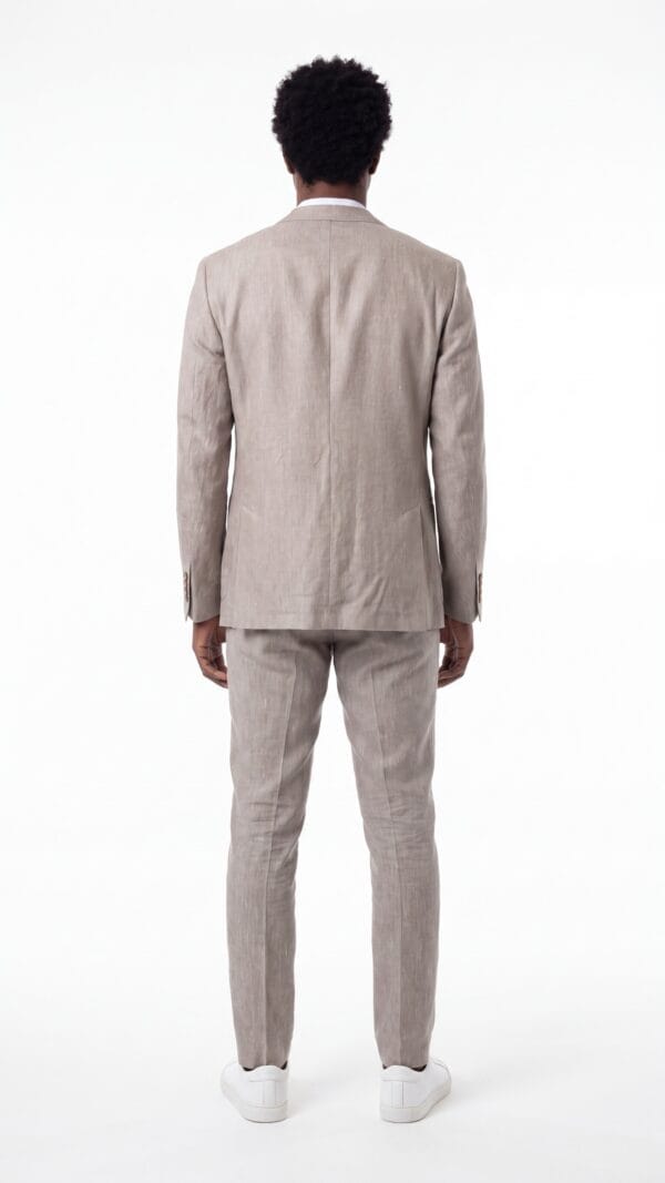 Cream Linen Suit for men (4) - 6