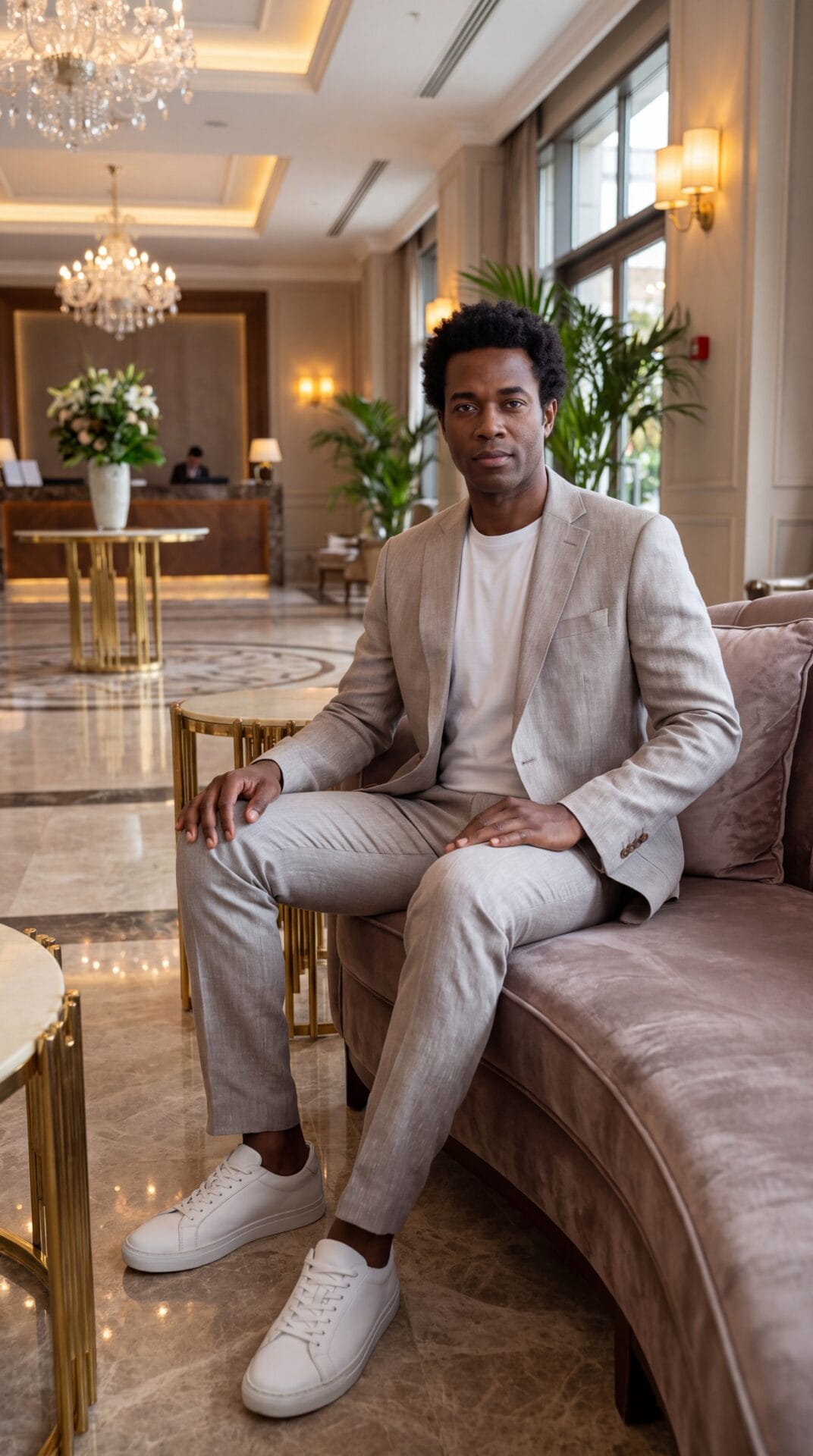 Cream Linen Suit for men (5) - 6
