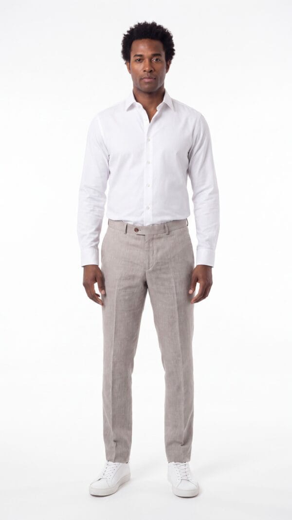 Cream Linen Suit for men (7) - 3