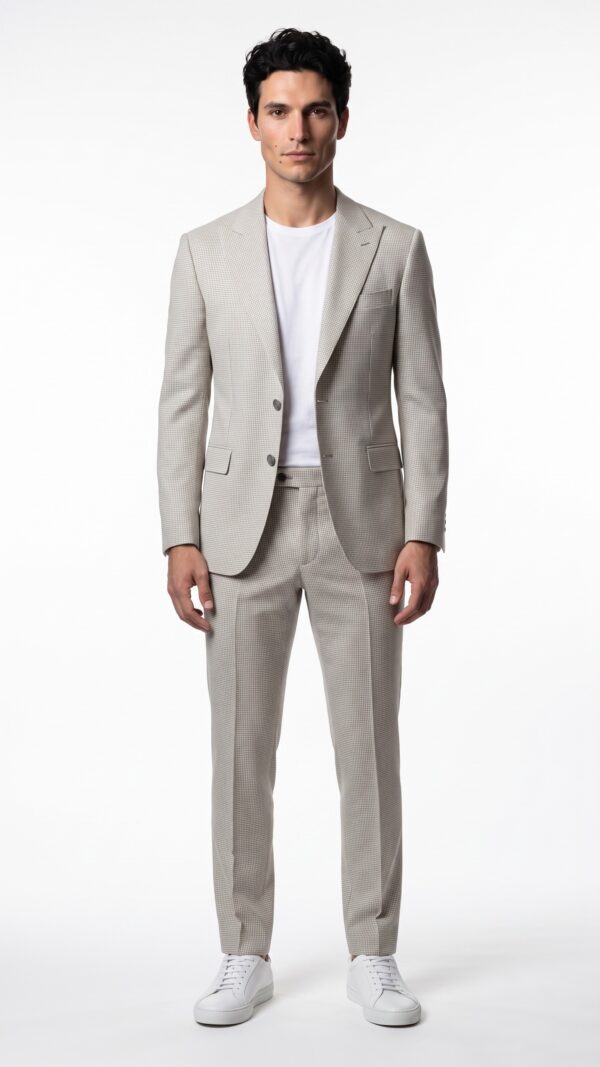 Kingsland Houndstooth Cream Suit - 1