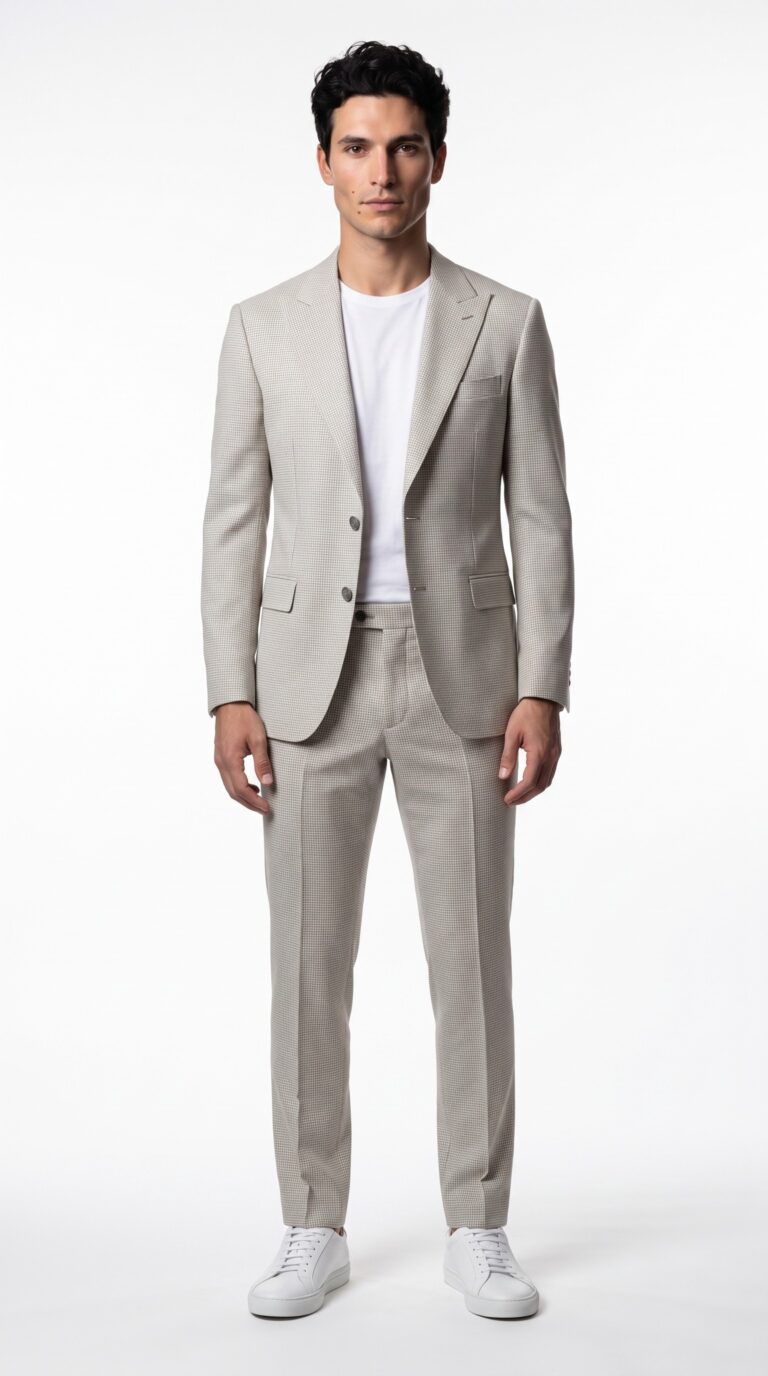 Kingsland Houndstooth Cream Suit
