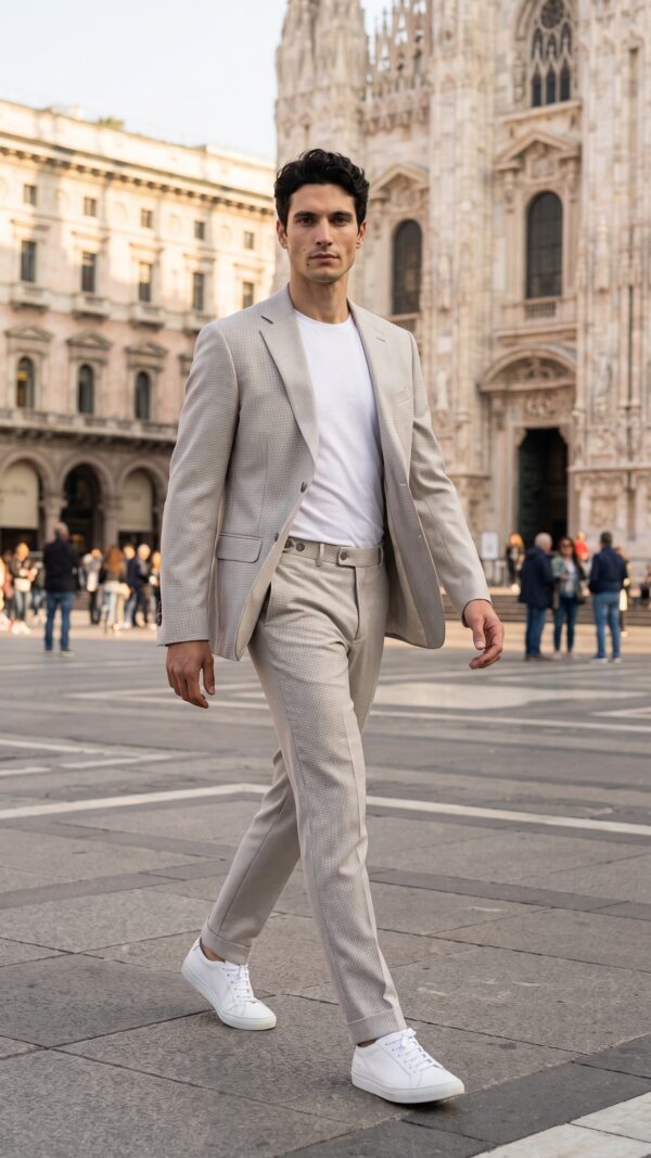 Highland Houndstooth Cream Suit