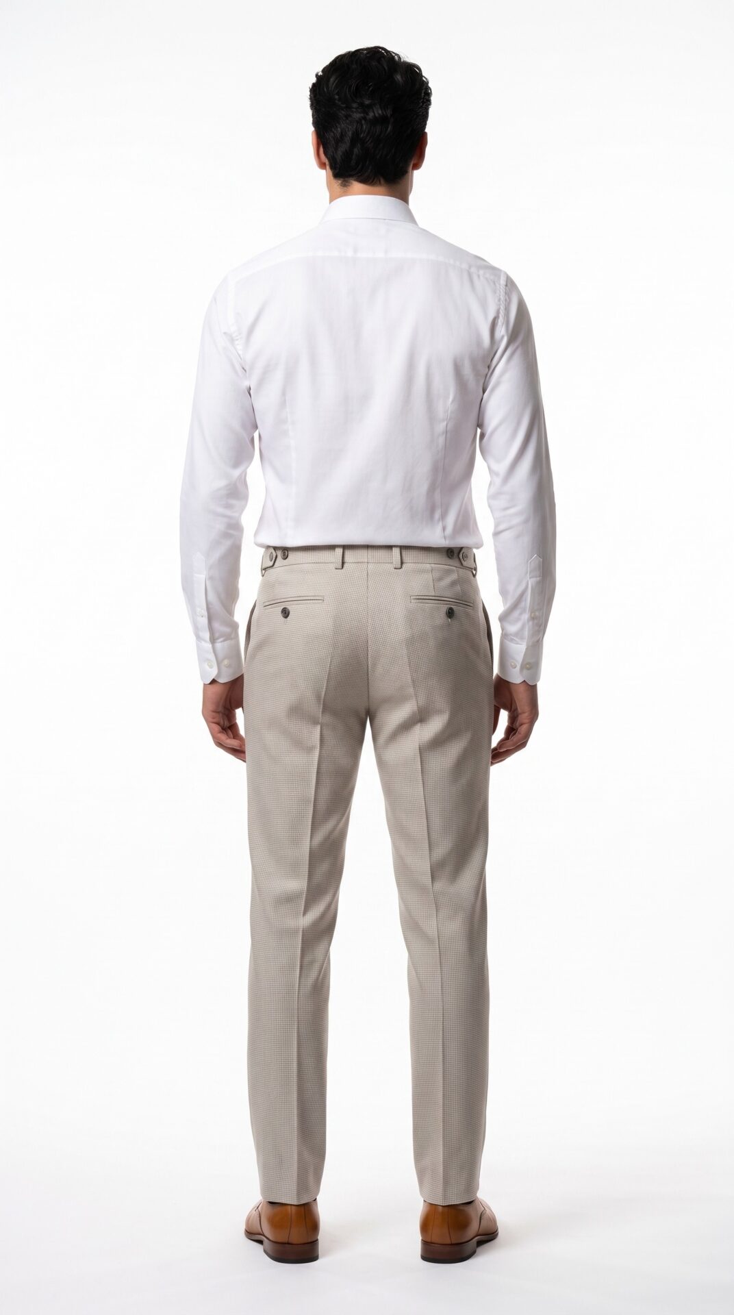 Cream tailored fit houndstooth pattern men suit by Varrison (6) - 6