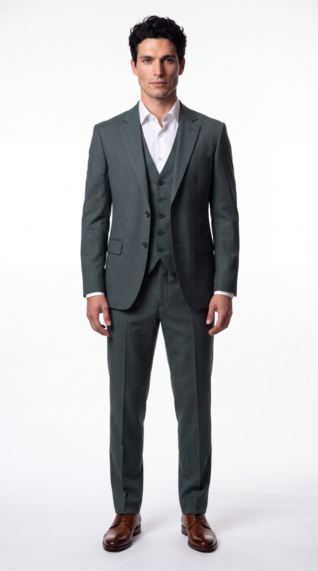 Foxhill Green 3 Pieces Pinstripe Suit