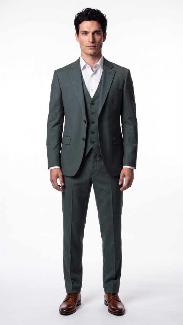 Foxhill Green 3 Pieces Pinstripe Suit - 1