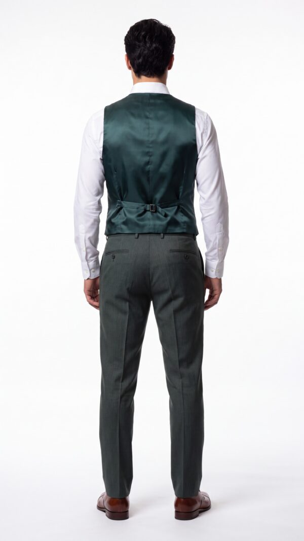 Mens green pinstripe suit (6) - 2