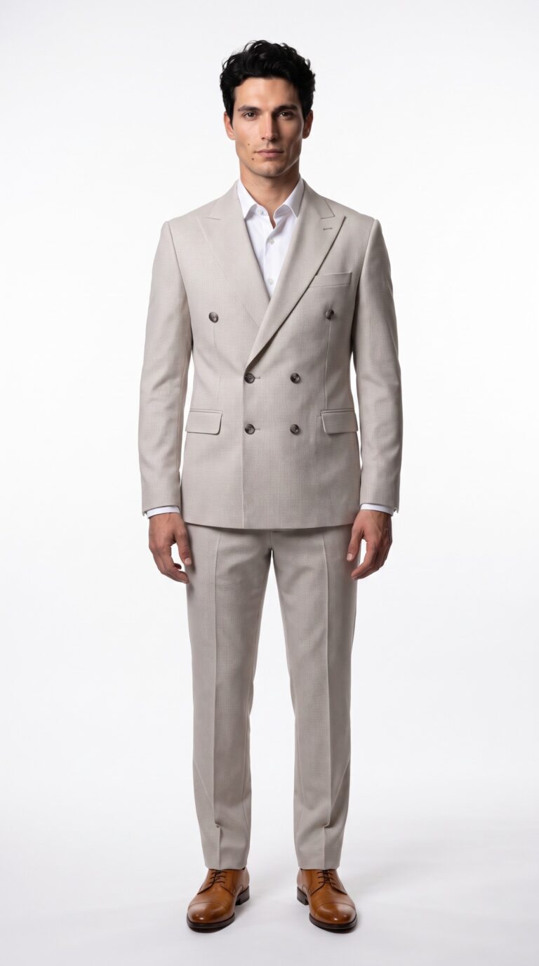 Northcliffe Double Breasted Cream Suit
