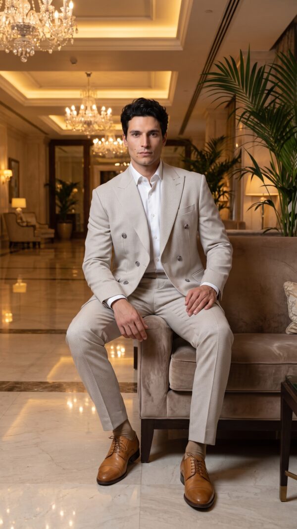 Northcliffe Double Breasted Cream Suit (3) - 2