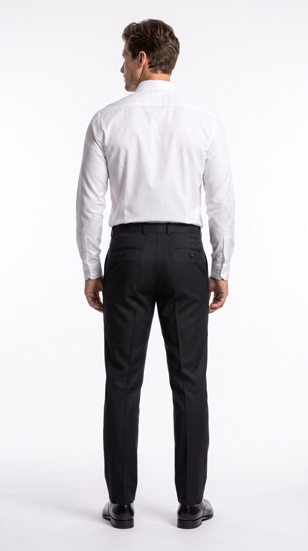 black pin striped men suit trousers (1) - 8