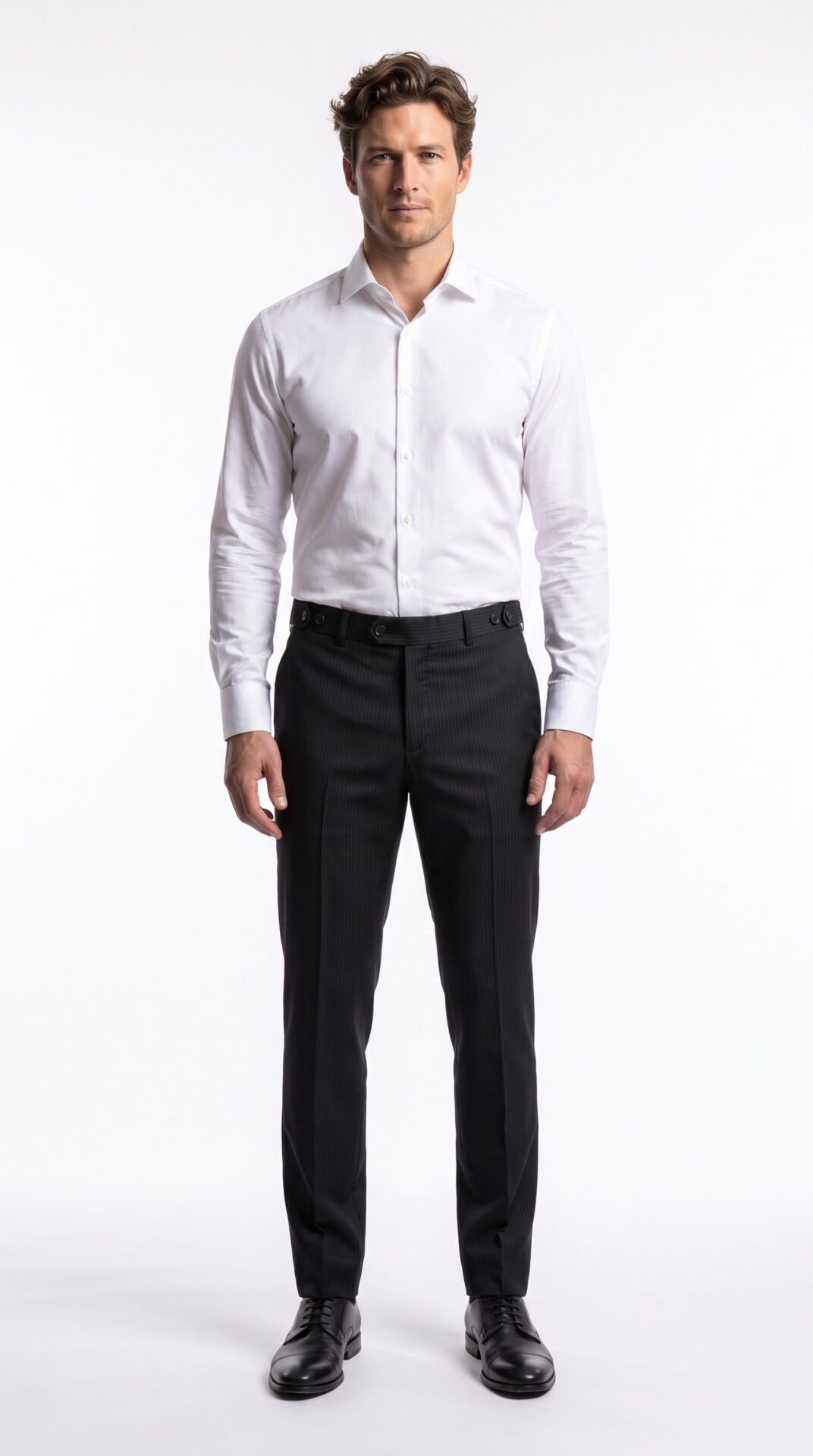 black pin striped men suit trousers (2) - 9