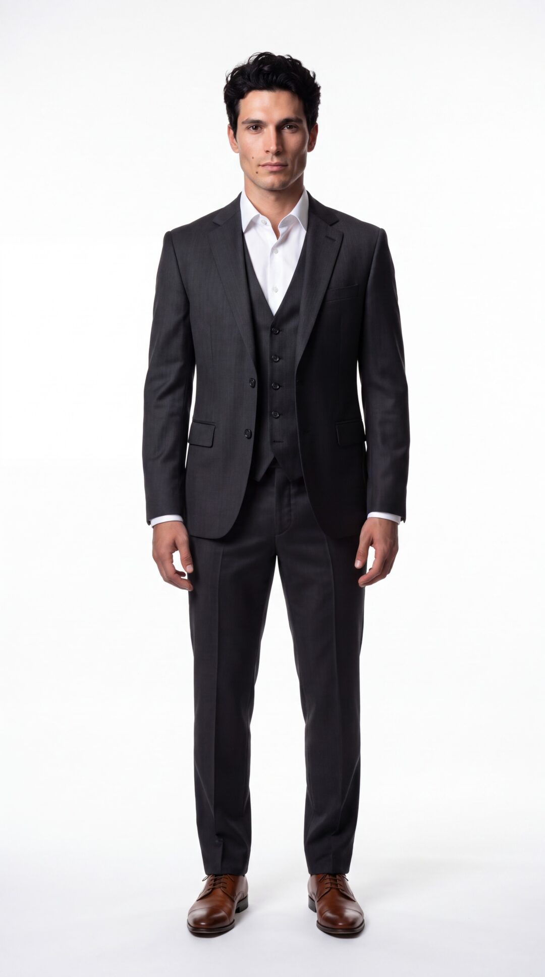 Sienna Black 3 Pieces Pinstripe Suit