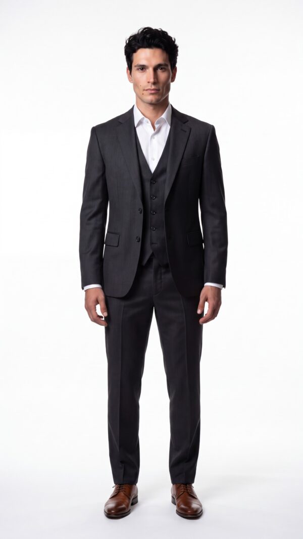 Sienna Black 3 Pieces Pinstripe Suit - 1