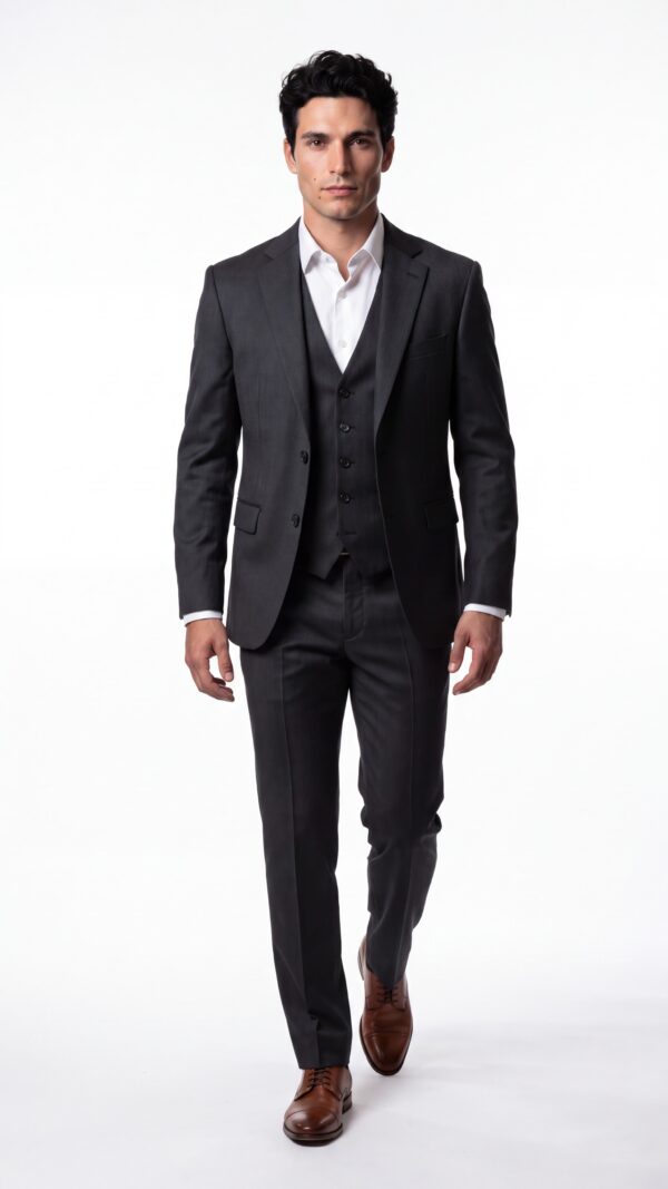 men’s black 3 pieces suit (4) - 0