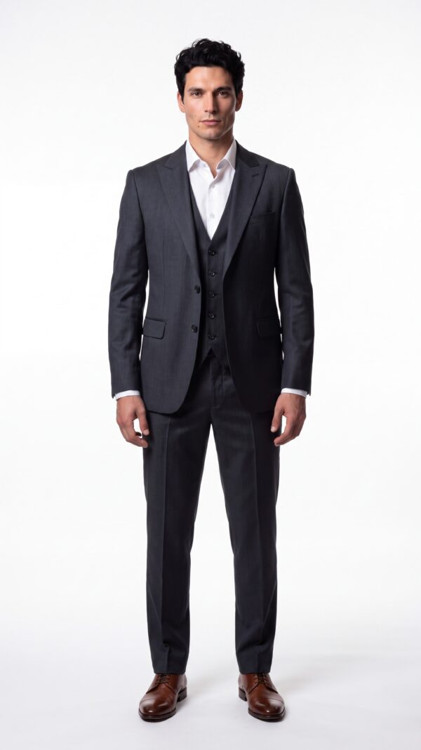 Toscana Black 3 Pieces Pinstripe Suit - 1