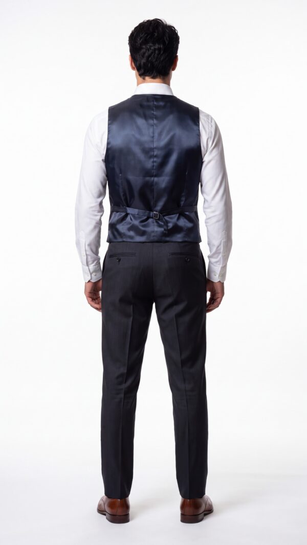 mens black pinstripe 3 piece suit (6) - 3