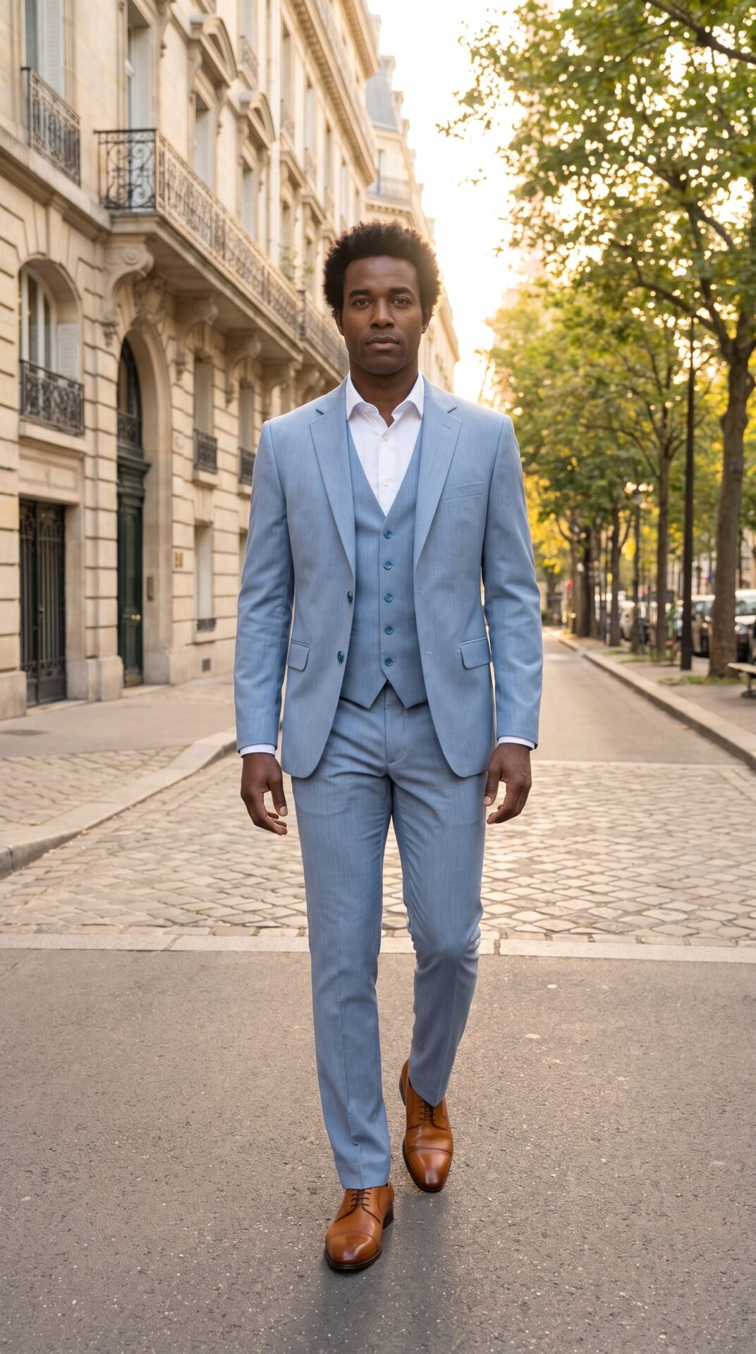 mens light blue 3 piece suit (3) - 3