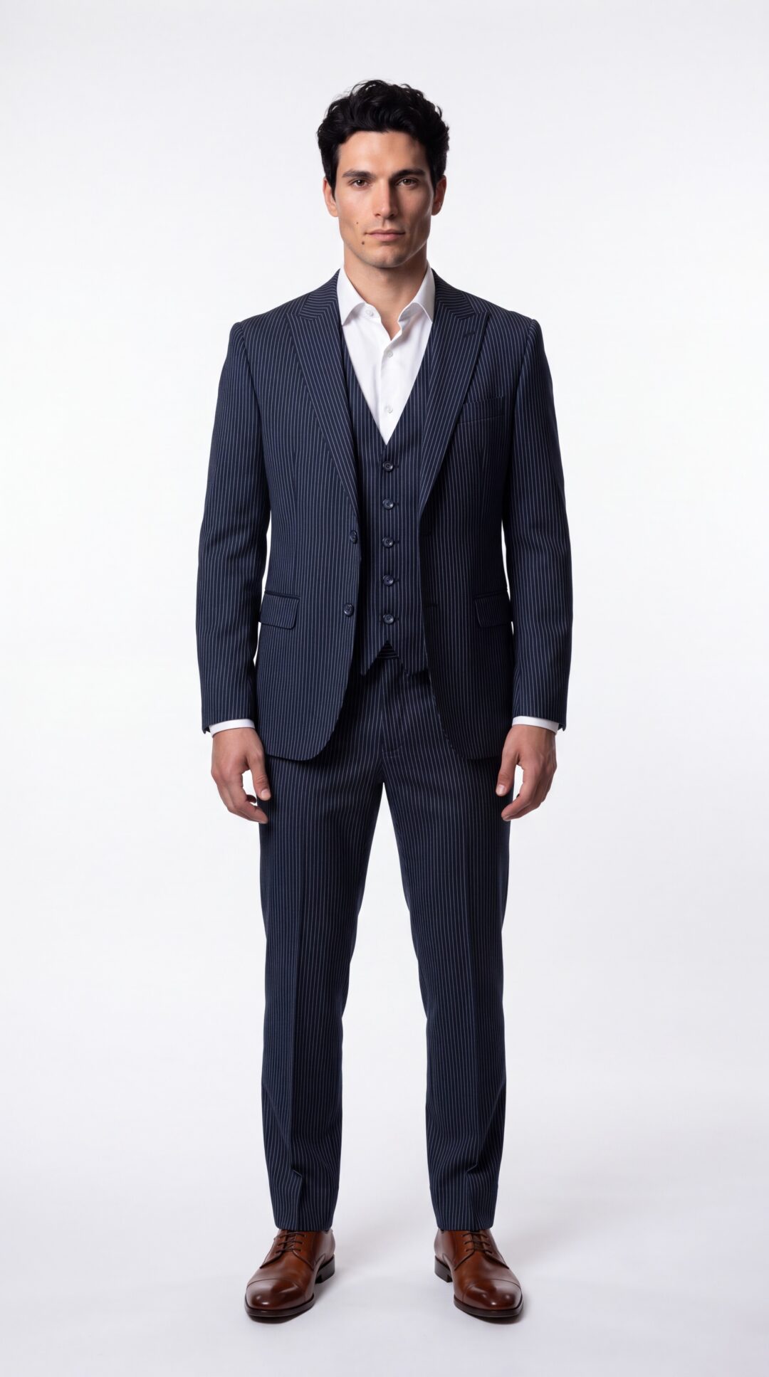 Oxford Blue 3 Pieces Pinstripe Suit