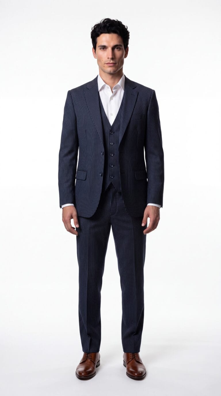 Nottingham Blue 3 Pieces Pinstripe Suit