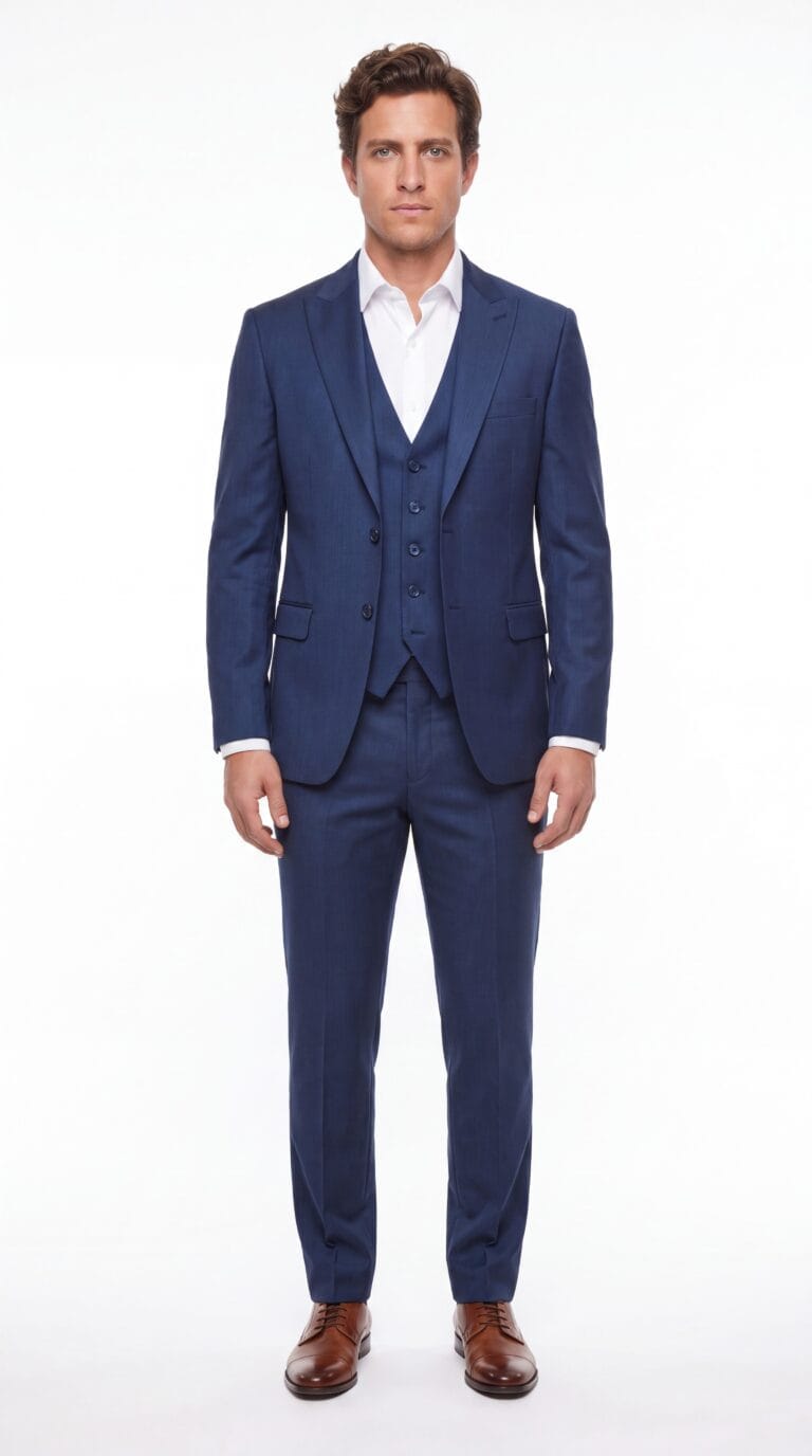 Georgetown Blue 3 Pieces Pinstripe Suit