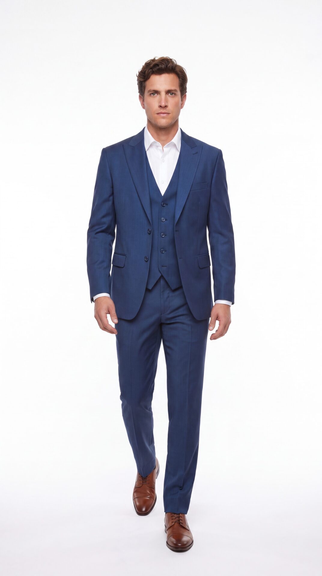 navy blue pinstripe 3 piece suit or men – varrison (3) - 2