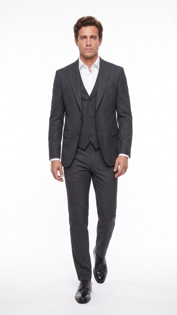 Phoenix Black 3 Pieces Birdseye Suit - 1