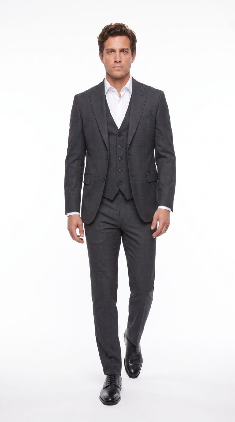 Phoenix Black 3 Pieces Birdseye Suit