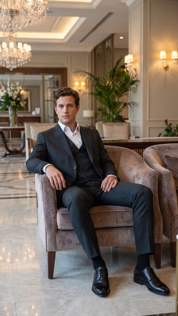 3 piece black suit for men (4) - 2