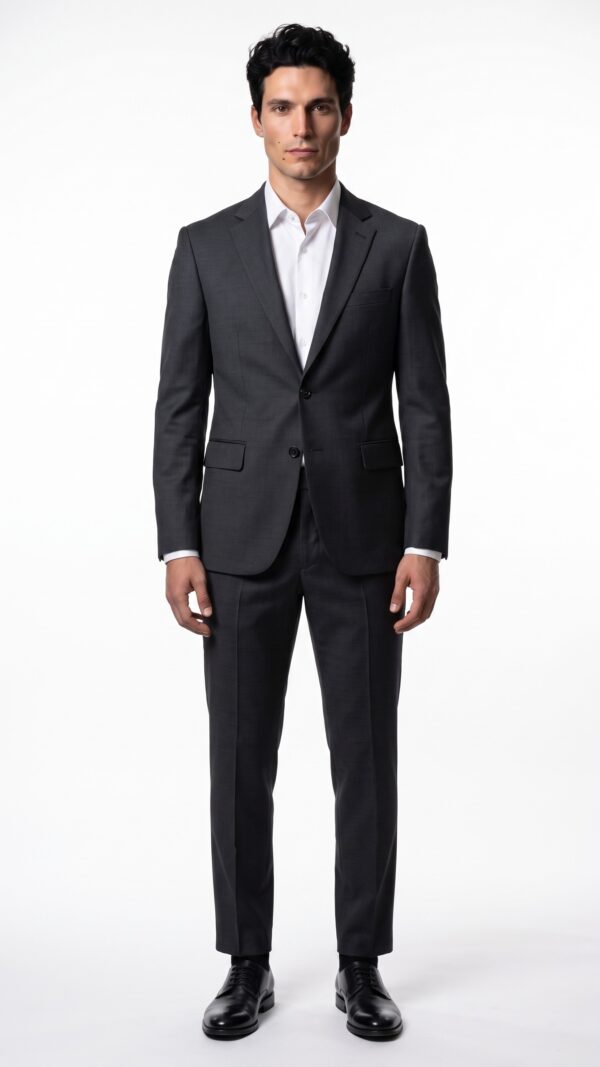 Birdseye black tailored suit for men (5) - 3