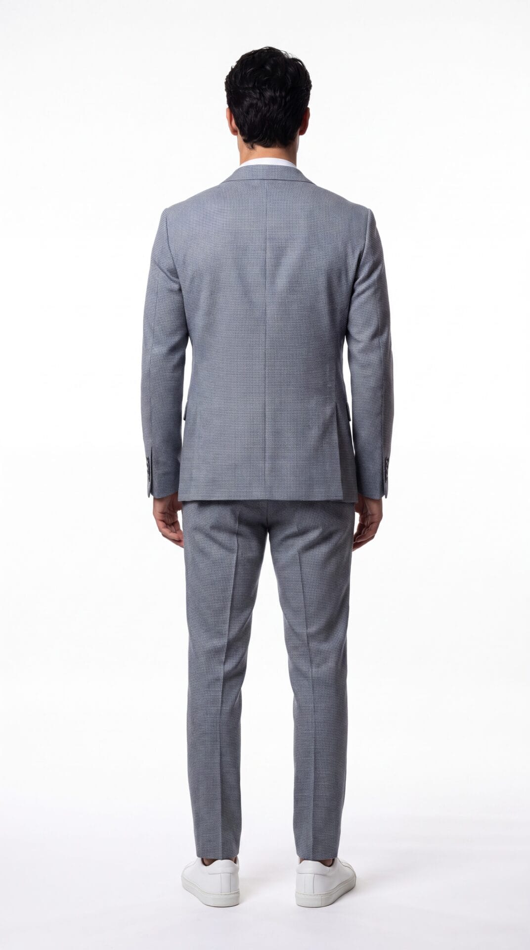 blue and cream houndstooth pattern suit for men (1) - 5