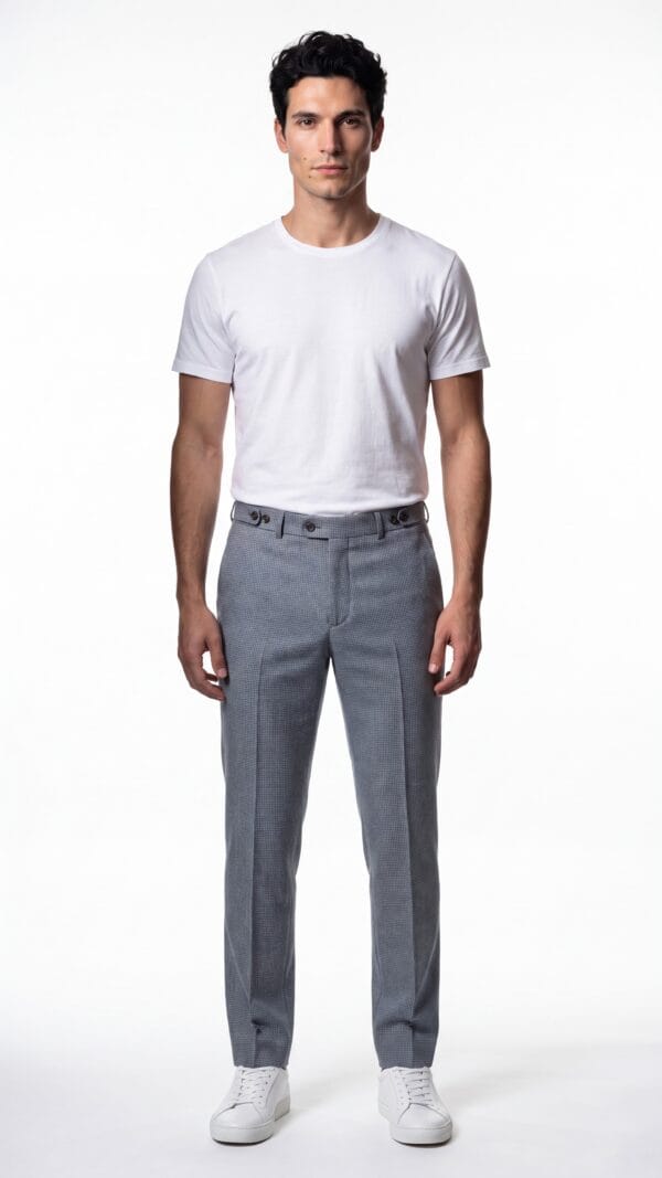 blue and cream houndstooth pattern suit for men (2) - 4